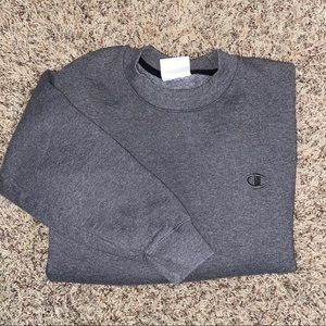 Dark grey champion crew neck sweatshirt